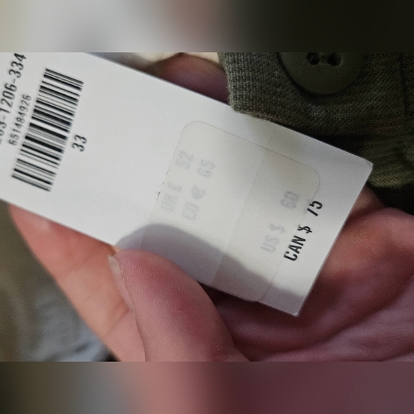 ABERCROMBIE & FITCH Linen Blend Plaint Front 5" Shorts. Olive Green.Size 33 NWT - Picture 8 of 14